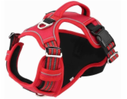 Ikonka Postroj pro psy, červený, oxfordská tkanina, velikost M, obvod krku 39-55 cm / obvod hrudníku 40-72 cm
