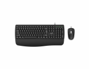 GENIUS KM-123/ Drátový set/ Ergo předložka/ Copilot/ USB/ černá/ CZ+SK layout