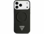 Guess PU Leather Triangle Logo MagSafe kryt iPhone 17 Pro Max čierny
