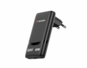 Verbatim GaN cestovní adaptér Fold 'n' Go 65W, 2×USB-C PD3.0, EU konektor, černá