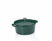 Pekáč litinový s poklicí Calido kulatý smaragdově zelená 26x12 cm 4,6l KL-12901