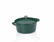 Pekáč litinový s poklicí Calido kulatý smaragdově zelená 24x12 cm 3,8l KL-12900