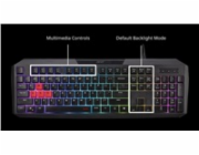 ACER Nitro Gaming Keyboard 100, Membrane Switch, 26 Anti-ghosting kláves, životnost 3 mil. stisků, 7 zón RGB podsvíc