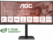 AOC LCD CU34E4CV 34" zakřivený VA/3440x1440@120Hz/4ms/350cd/2xHDMI/DP/4xUSB/2xUSB-C/RJ45/Repro/HAS/5 let