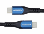 PremiumCord USB-C kabel, 1m/5A/100W/20Gbits