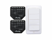 Sada 2 WiFi ovladačů žaluzií/záclon Shelly Shutter + BLU RC Button 4