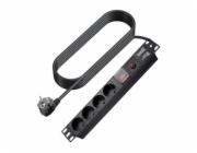 Vision - Pásek na rozvod silnoproudu - AC 230 V - vstup: power CEE 7/7 - výstupní konektory: 4 (power CEE 7/3) - 1.8 m kabel - Evropa - cerná