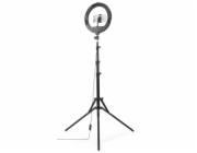LED světlo Hama SpotLight Steady 120 III - kruhové 12" pro telefon, Bluetooth spoušť, stativ