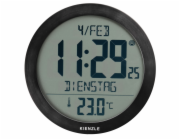 KIENZLE DCF Radio-Control. Wall  Clock w. Room Temp.Display black
