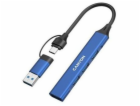 Canyon HUB DS-02 4v1 USB-A/C modrý