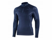 Brubeck LS1610M Pánská mikina s krátkým zipem EXTREME MERINO tmavě modrá M