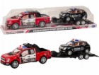 LeanToys policejní pickup s odtahovkou, návěsem, terénní ...