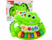 LeanToys Interaktivní dětské piano, světla, zvuky, zvířecí zvuky, zelená