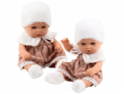 LeanToys Béžové šaty s čepicí a límcem pro Baby Doll