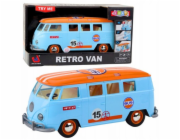 LeanToys Retro auto, dodávka, autobus, světla, zvuky, otevírání dveří, modrá