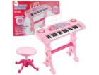 LeanToys Růžové piano s mikrofonem