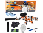LeanToys Puška AK47 s vodními kuličkami, hydrogelové graffiti oranžové