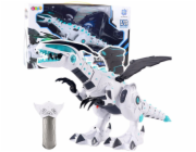 LeanToys Dálkově ovládaný RC robot s dinosaurem, světla, zvuky, bílá