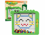 LeanToys Magnetická deska Puzzle Mozaika Dinosauři Zelené karty 20 vzorů