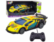 LeanToys RC sportovní auto na dálkové ovládání s LED světly žluté 1:22