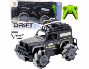 LeanToys RC terénní auto s dálkovým ovládáním, rotace 360°, měřítko 1:12, černé