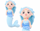 LeanToys Plyšová mořská panna s korálky, modrá, 32 cm, LE...