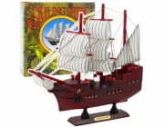 LeanToys Sběratelský dekorativní model plachetnice červená 24x23cm