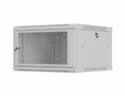 Lanberg 19palcová šedá nástěnná racková skříň 6U 600x600 s perforovanými dvířky (ploché balení)