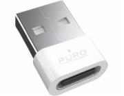 Puro Adaptér USB, USB-C adaptér - USB-A adaptér - bílý