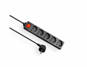 Elgotech Ekonomický prodlužovací kabel 5 zásuvek 1,5 m černý (EPS-501,5W6-2)