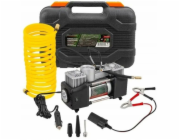 Rockforce Car Compressor Autokompresor, dvoupístový kompresor (65l/min, 3 trysky, LED) 12V v pouzdře