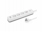 Montis 4zásuvkový prodlužovací kabel s USB, bílý a šedý, ...