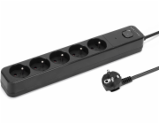 Montis Přepěťová ochrana Prodlužovací kabel, černá, 5 zásuvek, 1,5 m, MT187-BK-1,5