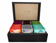 VEERTEA PREMIUM Dřevěná krabička na čaj Veertea, 96 sáčků - černá