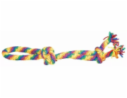 Duvo+ Elastická hračka z provázku s uzlíky a smyčkou v vícebarevné barvě 60x12x7cm