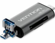Vention CCHH0 čtečka karet USB Type-A/USB Type-C/Micro-USB Šedá