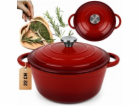 Atusa Smaltovaný litinový hrnec 22 cm 3 l HAGE ČERVENÝ