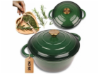 Atusa Smaltovaný litinový hrnec 24 cm 4 l, zelený