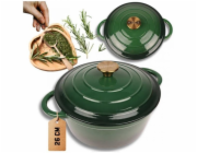 Atusa Smaltovaný litinový hrnec 24 cm 4 l, zelený