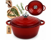 Atusa Smaltovaný litinový hrnec 26 cm 5 l HAGE ČERVENÝ