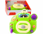 LeanToys Interaktivní volant pro dětský jízdní simulátor, světla a zvuky zeleně