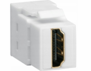 Hager KEYSTONE modul HDMI zásuvka, průchozí, rovná 180° zástrčka, bílá VZ20HS