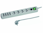 Düwi Prodlužovací kabel s 8 zásuvkami, 1,5 m s přepěťovým filtrem, s vypínačem, 3x1,0 mm OWY 25026