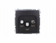 Kontakt-Simon Simon Basic Dvoupólová satelitní anténní zásuvka SAT-SAT-RTV (modul). Černá BMZAR+SAT3.1-P2.01/49