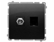 Kontakt-Simon Anténní zásuvka Simon Basic F + RJ45 kat. 6 (modul) černá BMAFRJ45.01/49