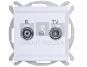 Ospel GPA-RK/m/75 SONATA Zásuvka RTV Terminal, bílá matná GPA-RK/m/75