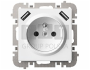 Elektro-Plast Vestra 2P+Z 2xUSB zásuvka bez rámečku, pod omítku, IP20, bílá, 3888-10