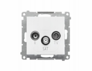 Kontakt-Simon Anténní zásuvka R-TV-SAT, průchozí, 7 dB (modul). 1x Vstup: 5 MHz, 2,4 GHz, Matná bílá, TASP.01/111