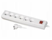 Velstro Prodlužovací kabel s vypínačem 6 zásuvek 10A 5m /OMY 3x1/ bílý PS-670WS T-106220