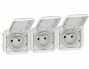 Legrand NOVÁ Zásuvka PLEXO 55 3x2P+Z horizontální kompletní mechanismus 16A - 250V AC~ bílá 069644L